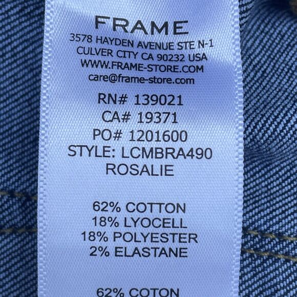 Frame Denim Le Crop Mini Boot Jeans Sz 26 Womens Dark Wash Raw Hem Ankle Length - Picture 6 of 7